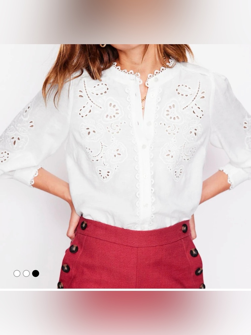 Boden Alicia Cutwork Top